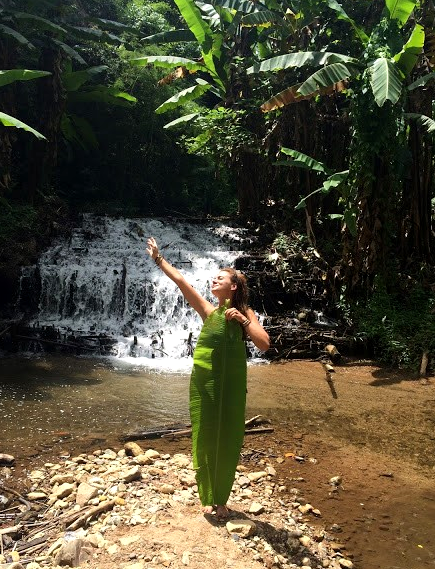 Waterfall in the jungle in Pai