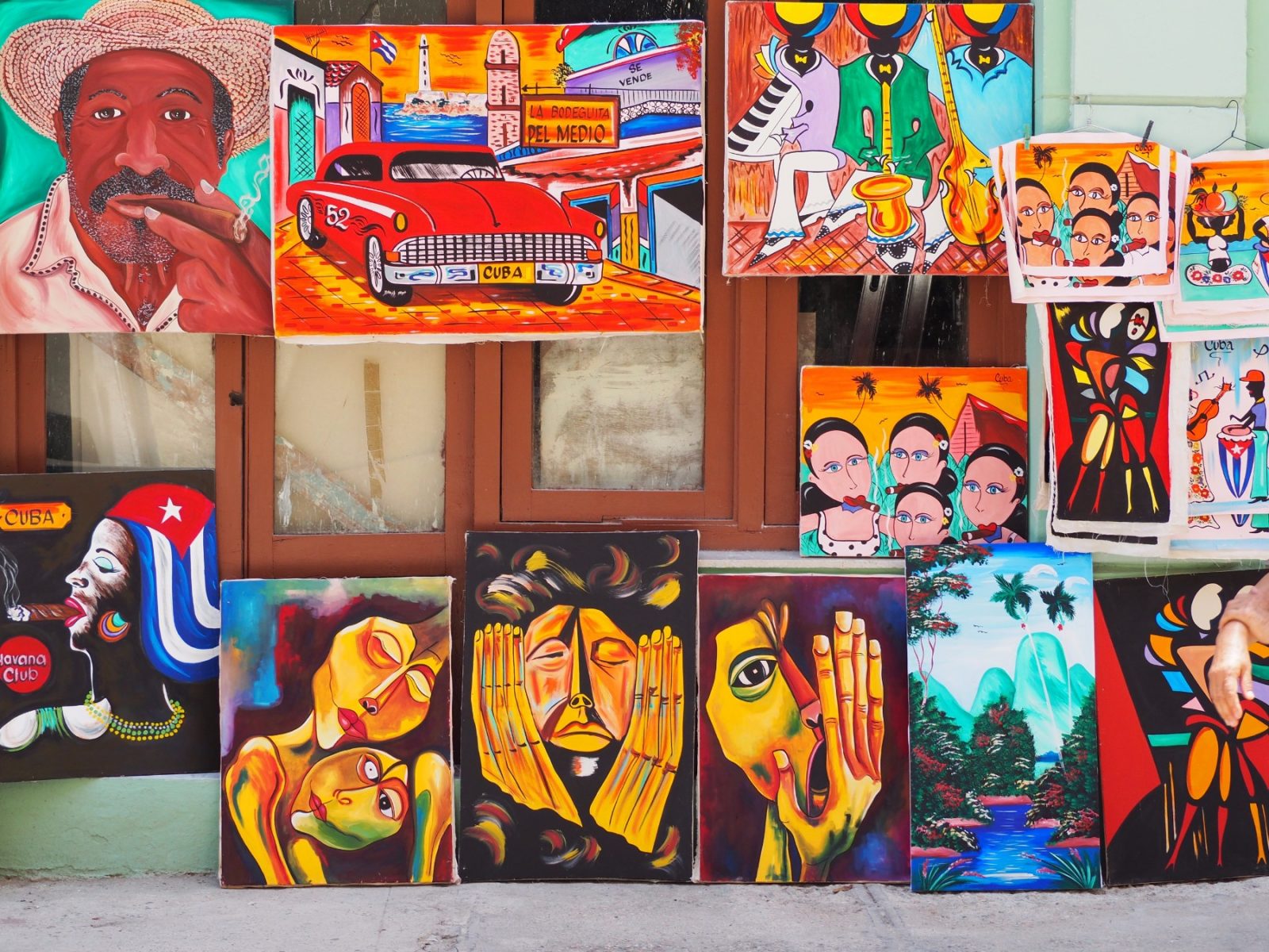 Colorful paintings in Havana