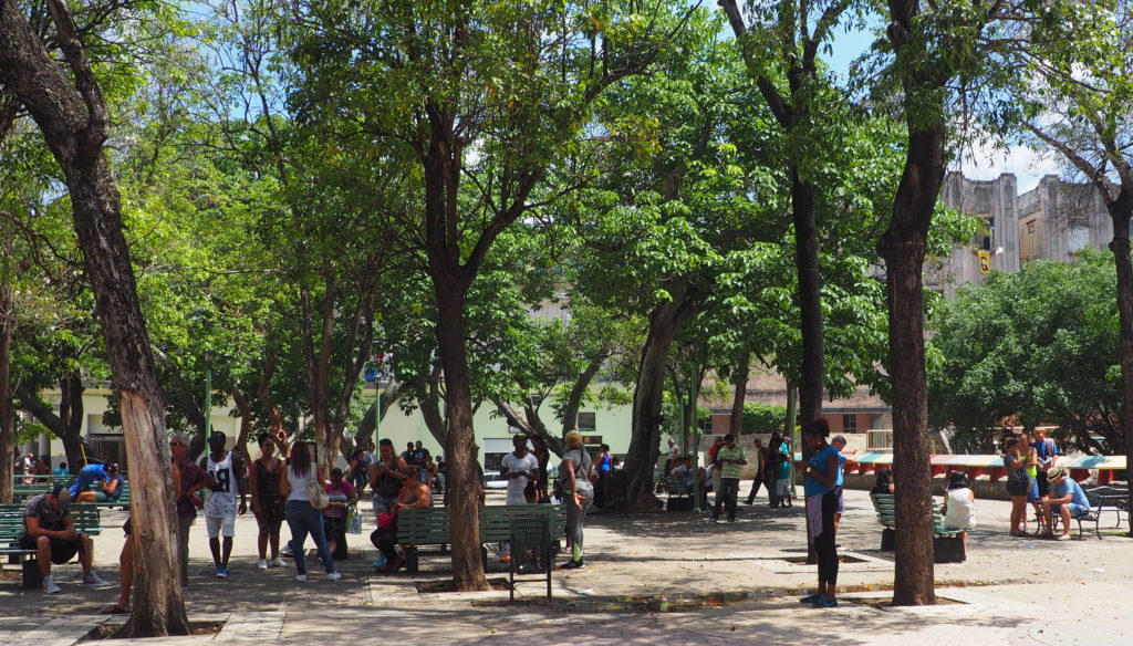 Wifi access on plazas in Cuba