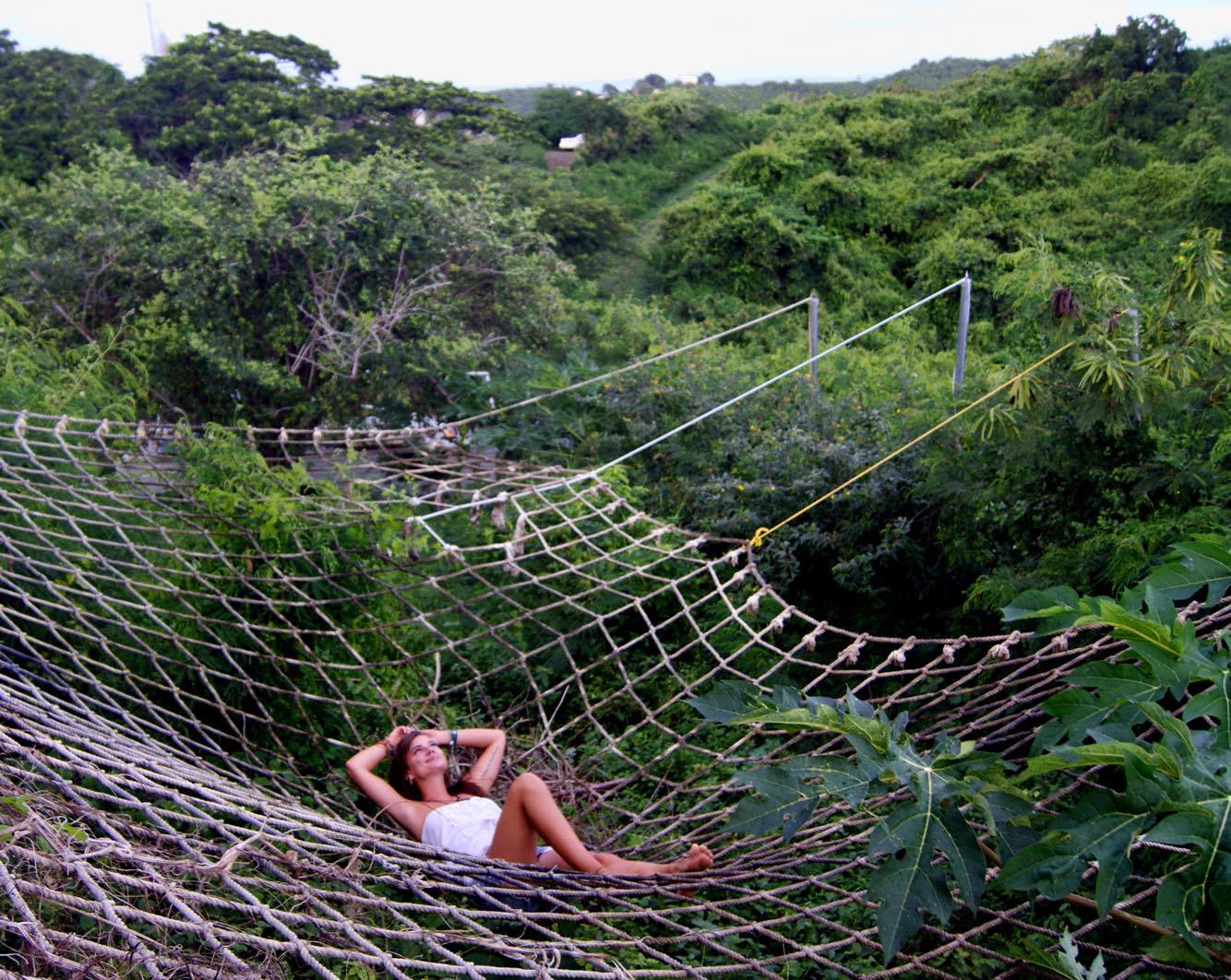 A huge net in the jungle on Vieques island