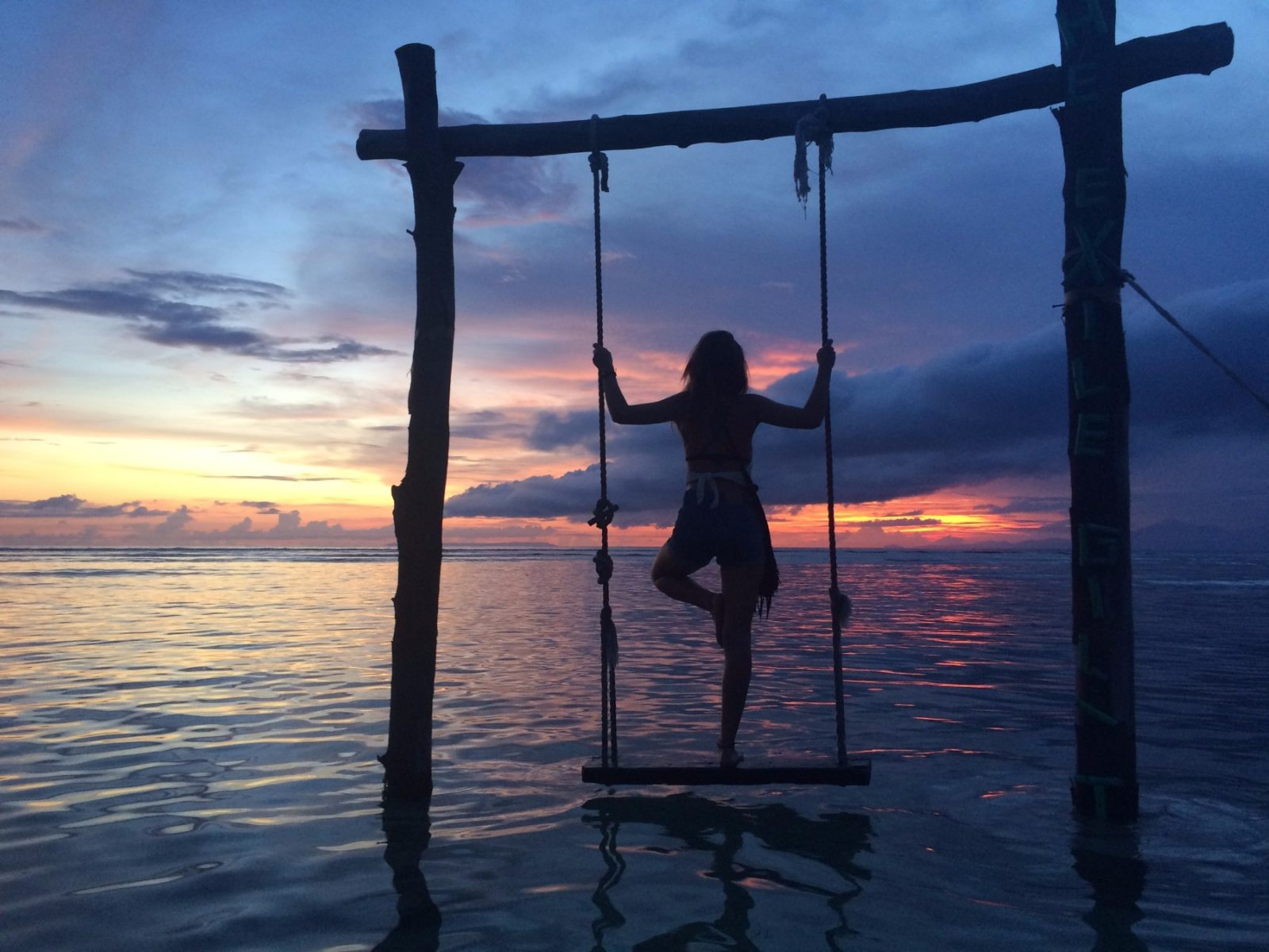 The swing in the sea on the Gili Islands in Bali