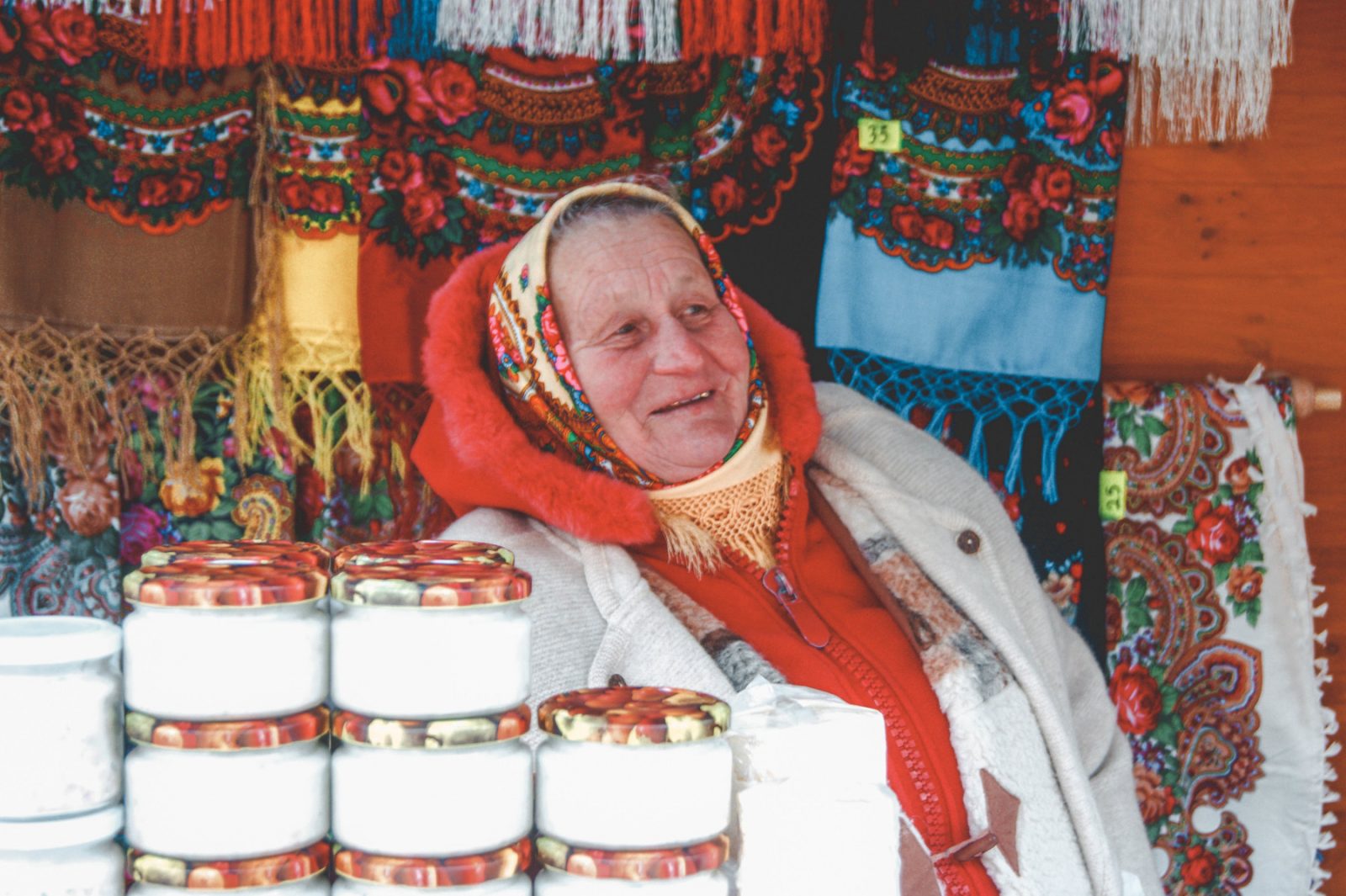 A local lady selling Polish goods in Zakopane