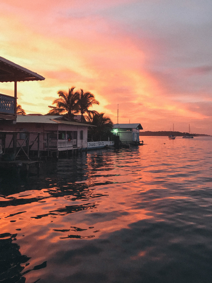 Sunset at Bocas del Toro town