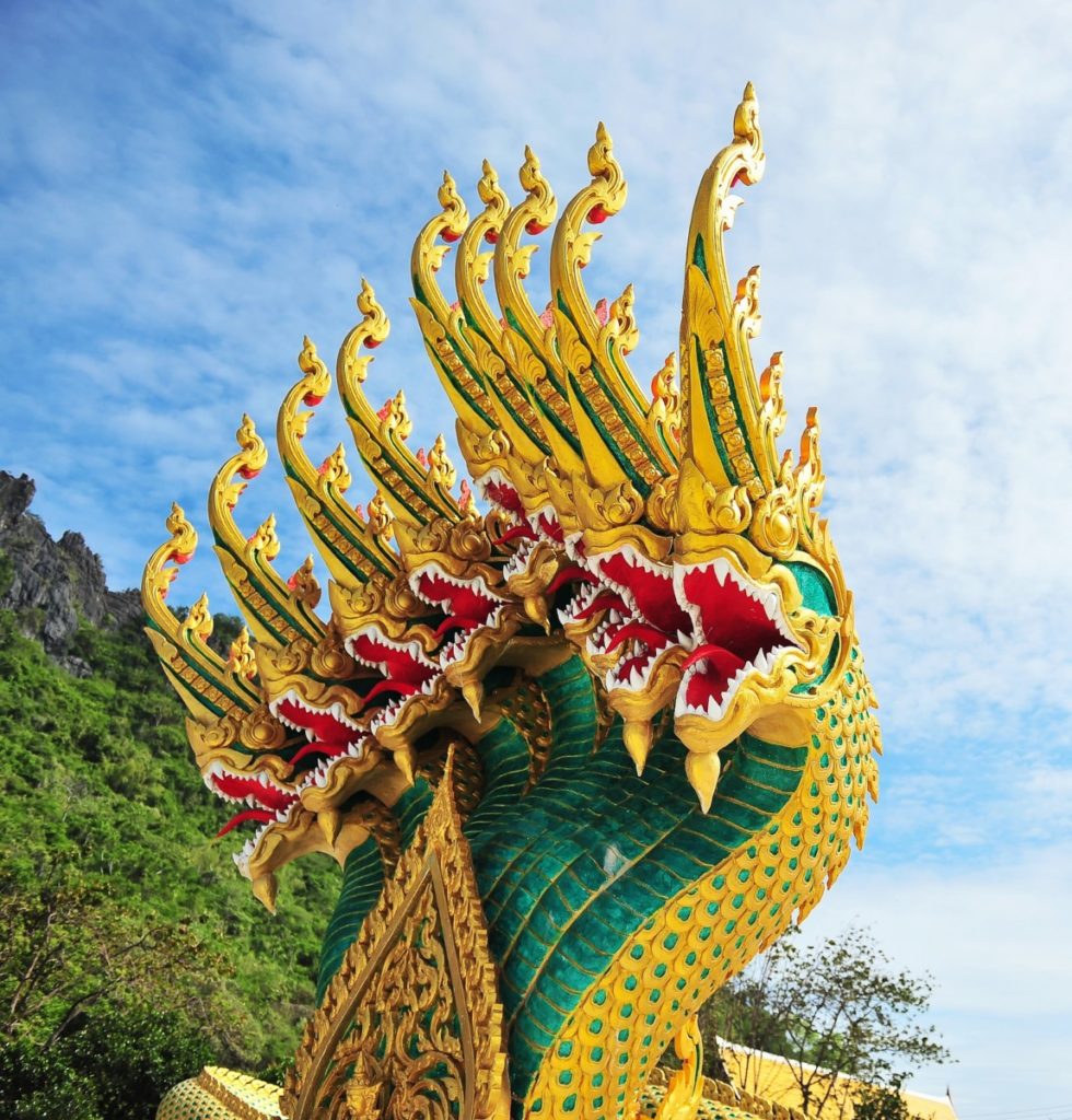 Naga Guardians at Chiang Rai’s Blue Temple