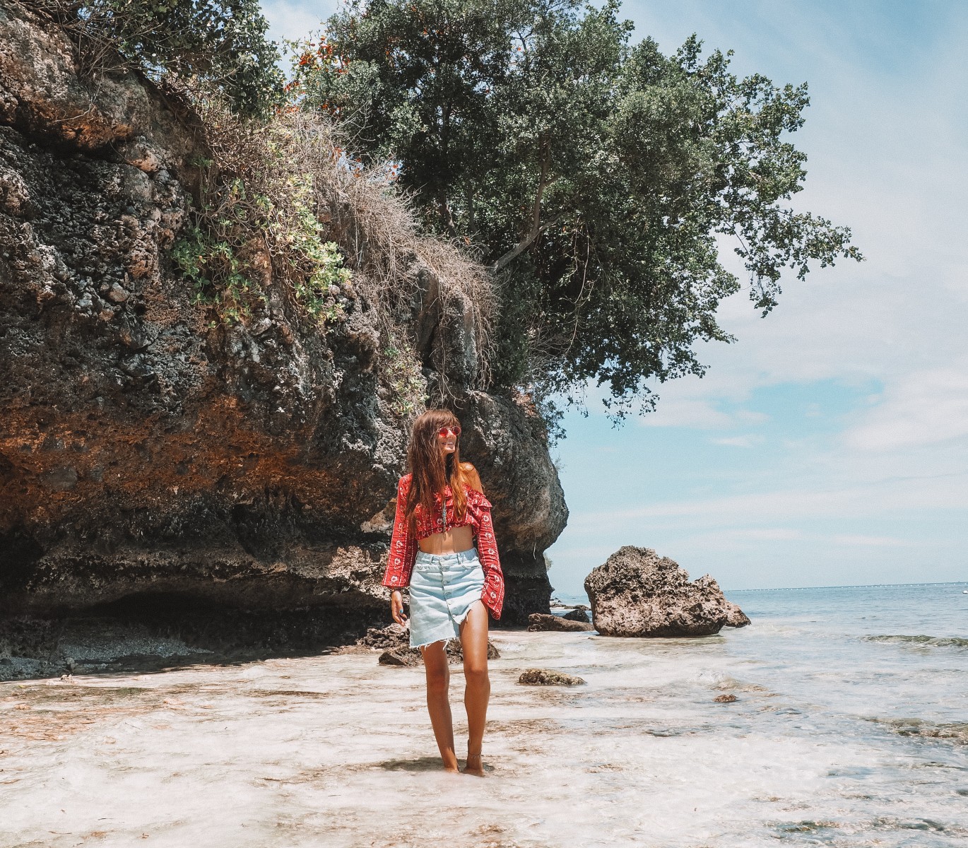 A girl on the Alona beach in Bohol