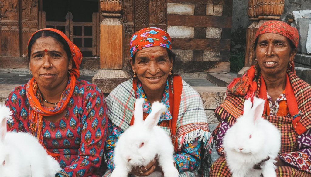 Local ladies in the front of the vashisht temple